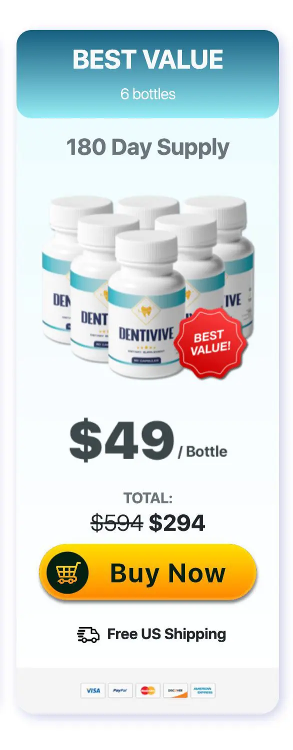 DentiVive discount pack at $49 (6 Bottle)