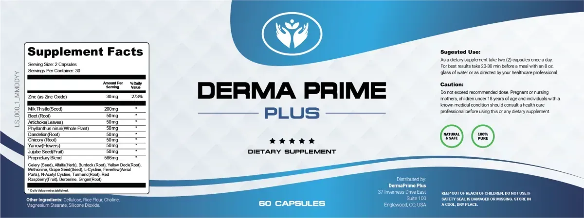 Derma Prime Plus is made with a carefully selected blend of natural, science-backed ingredients known for their skin-enhancing, detoxifying, and anti-aging properties.