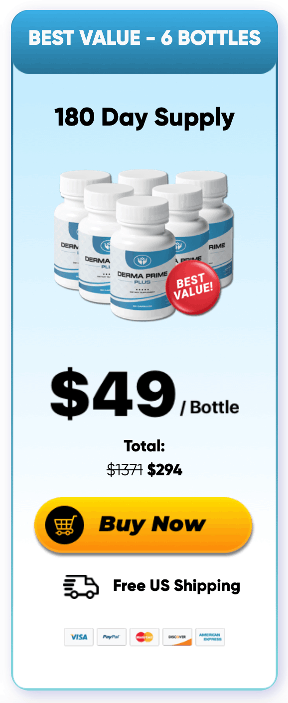 Derma Prime Plus discount pack at $49 (6 Bottle)
