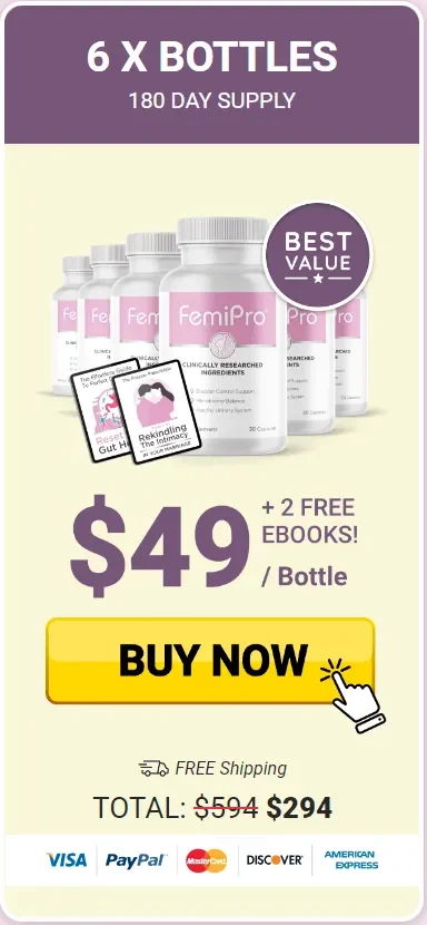 FemiPro Best Value pack at $49 (six bottle)