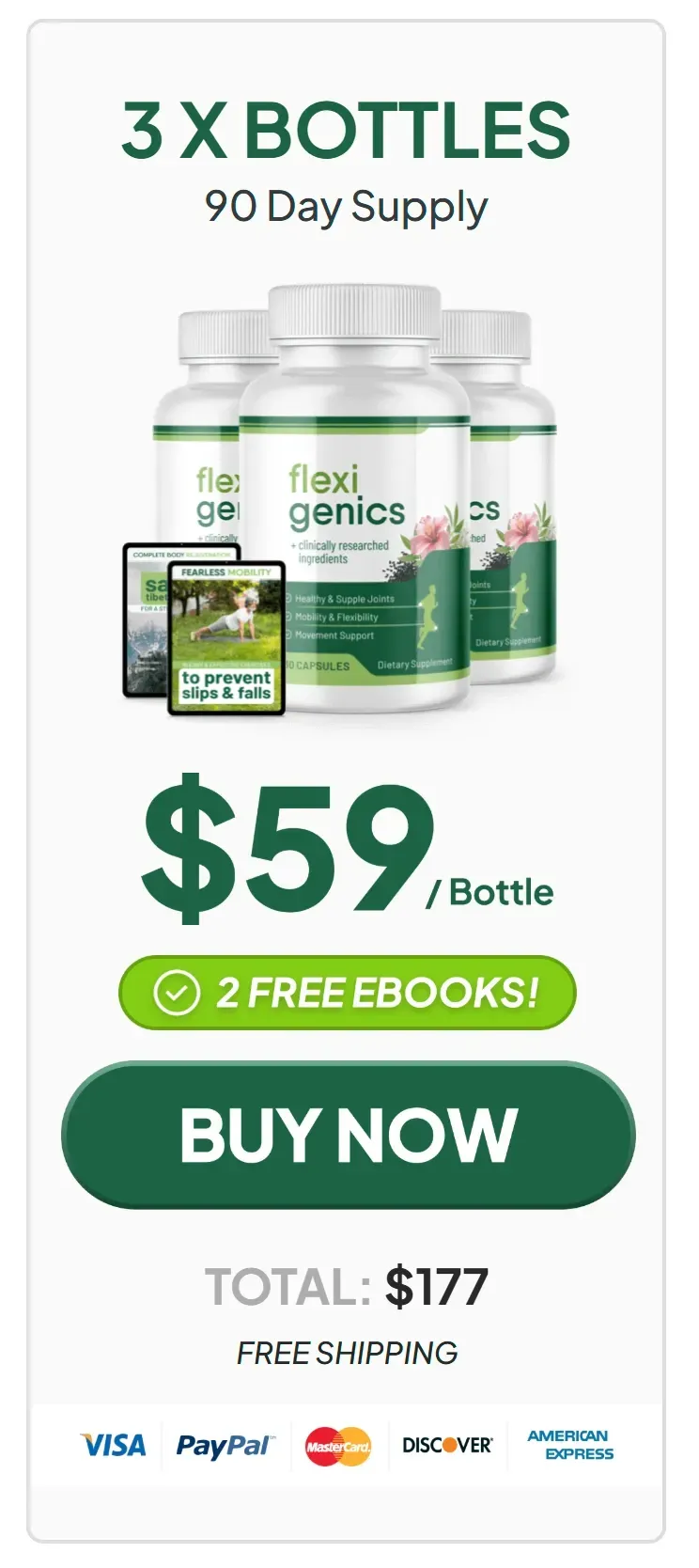 Flexigenics popular pack at $59 (3 Bottle)