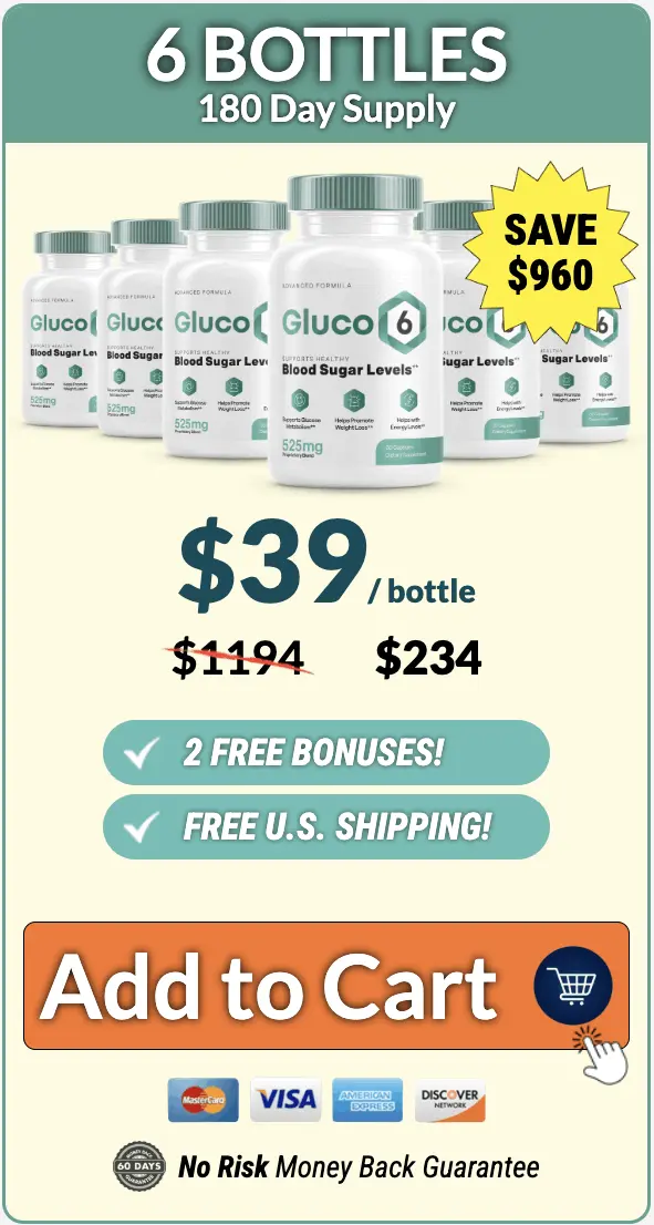 Gluco6 best value pack at $39 (6 bottle)