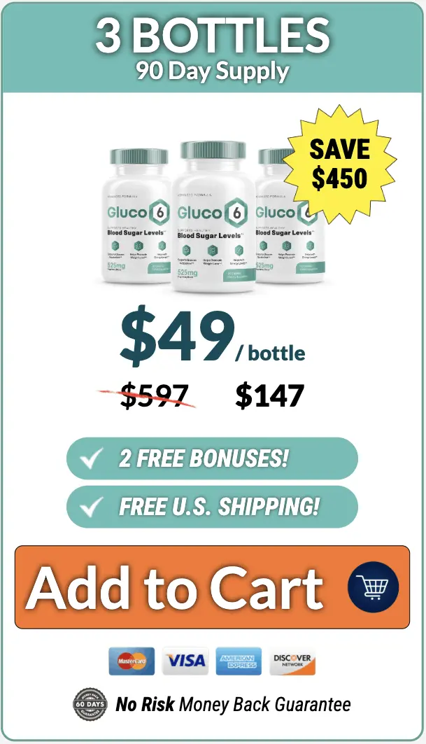 Gluco6 Popular pack at $59 (6 bottle)