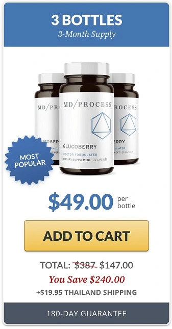GlucoBerry popular pack at $49 (3 Bottle)