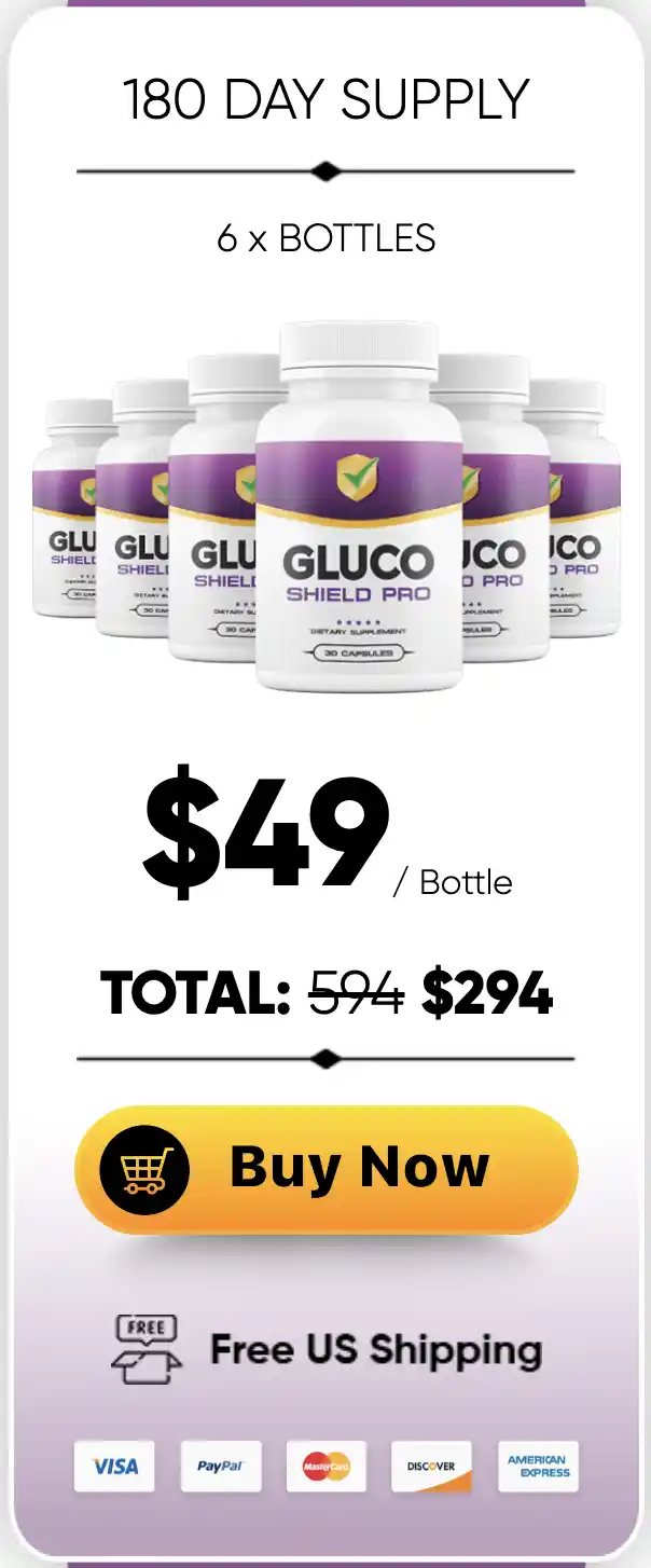 Gluco Shield Pro discount pack at $49 (6 Bottle)
