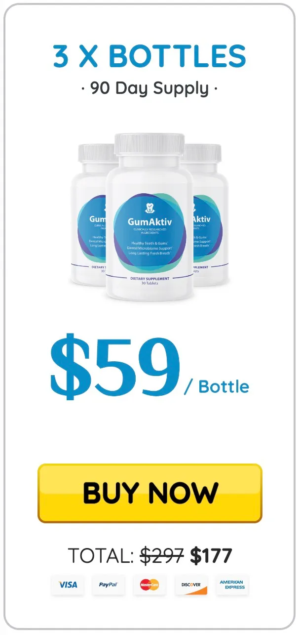 GumAktiv popular pack at $59 (3 Bottle)