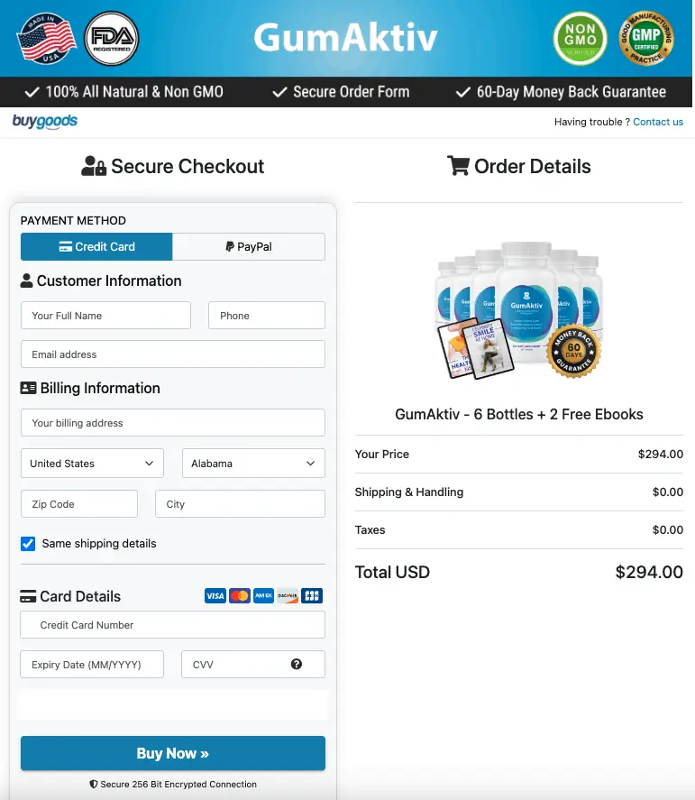 GumAktiv Payment process  