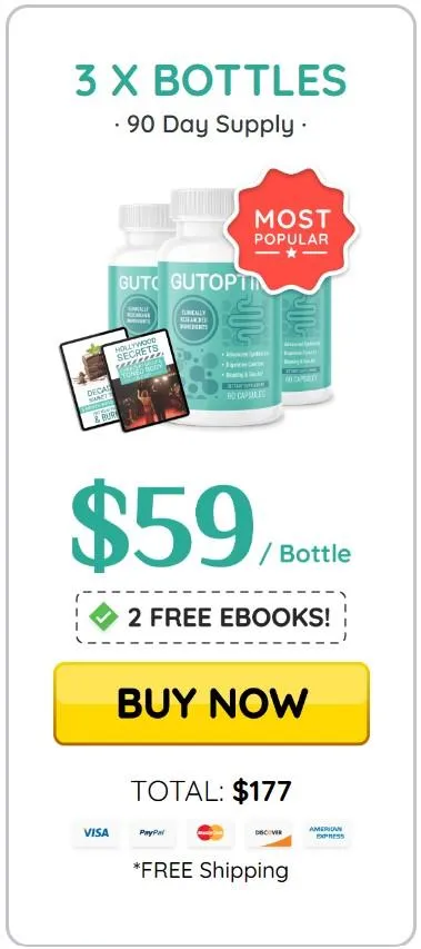 GutOptim popular pack at $59 (3 Bottle)