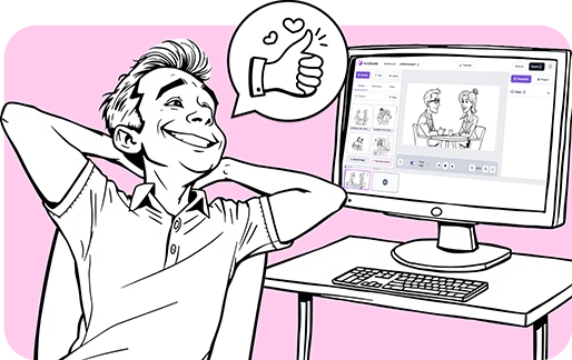 With InstaDoodle, there's no waiting on freelancers for animation deliveries.