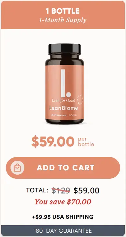 LeanBiome basic pack at $59 (1 Bottle)
