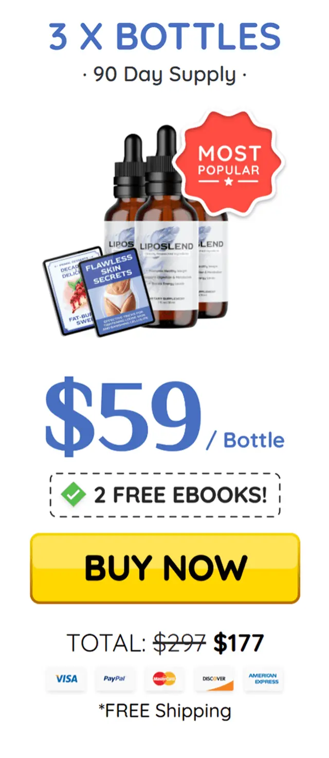 LipoSlend popular pack at $59 (3 Bottle)