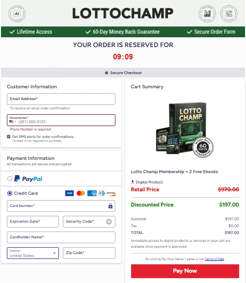 Lotto Champ Payment process  