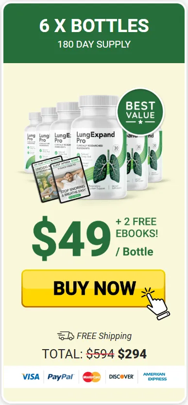 LungExpand Pro discount pack at $49 (6 Bottle)