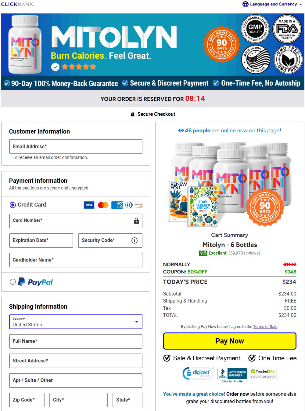 Mitolyn Payment process  