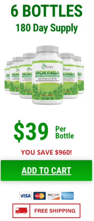 Moringa Magic best value pack at $39 (6 bottle)