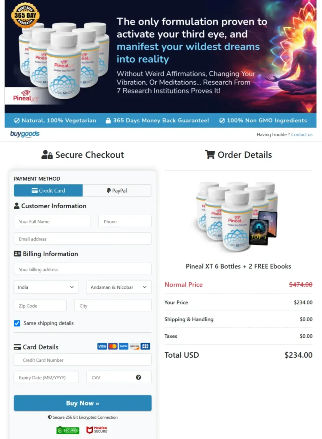 Pineal XT Payment process  