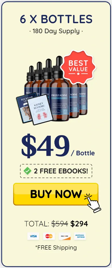 Prostadine Best Value pack at $49 (six bottle)
