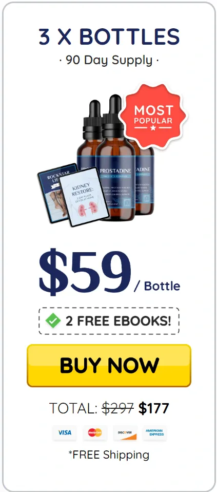 Prostadine Most Popular pack at $59 (three bottle)