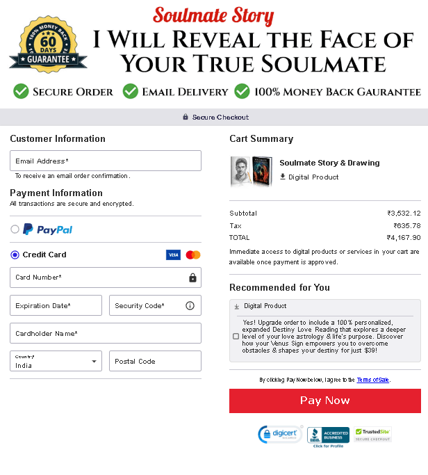 Soulmate Story Payment process  