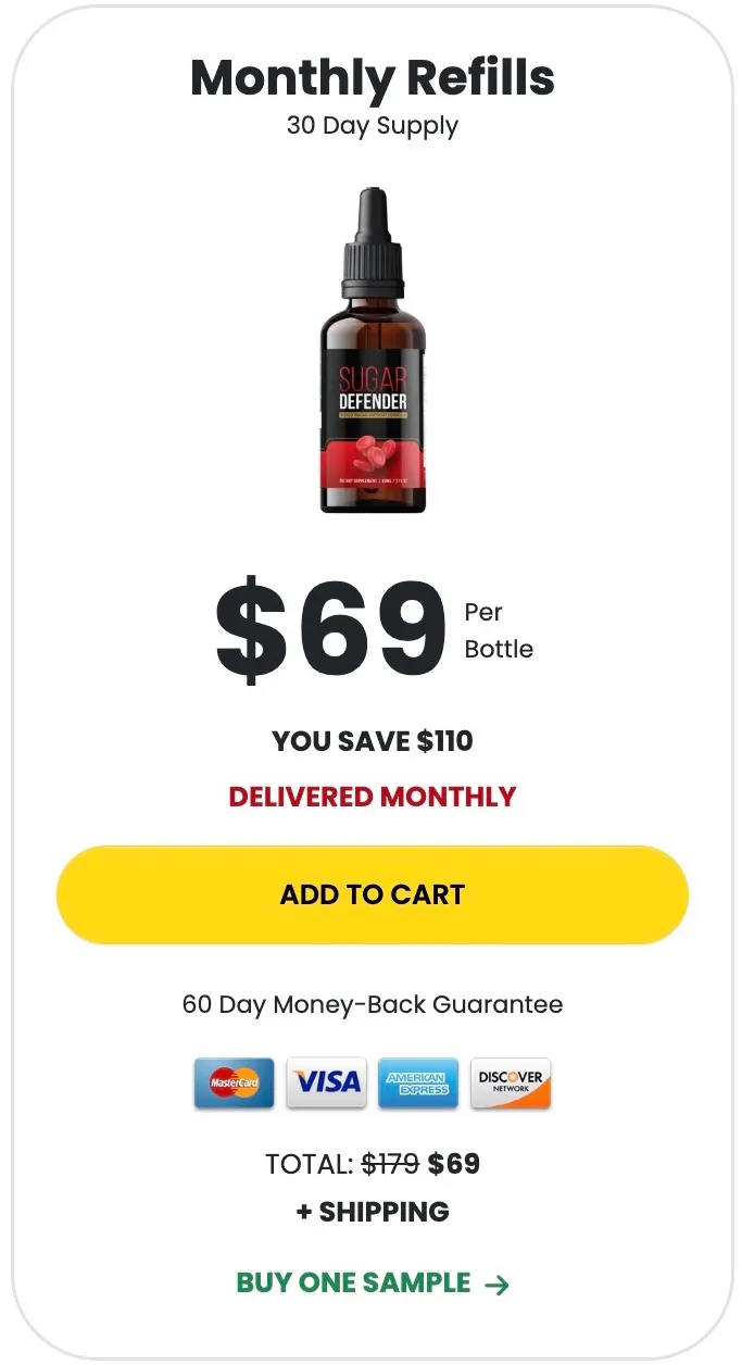 Sugar Defender basic pack at $69 ( 1 Bottle) 
