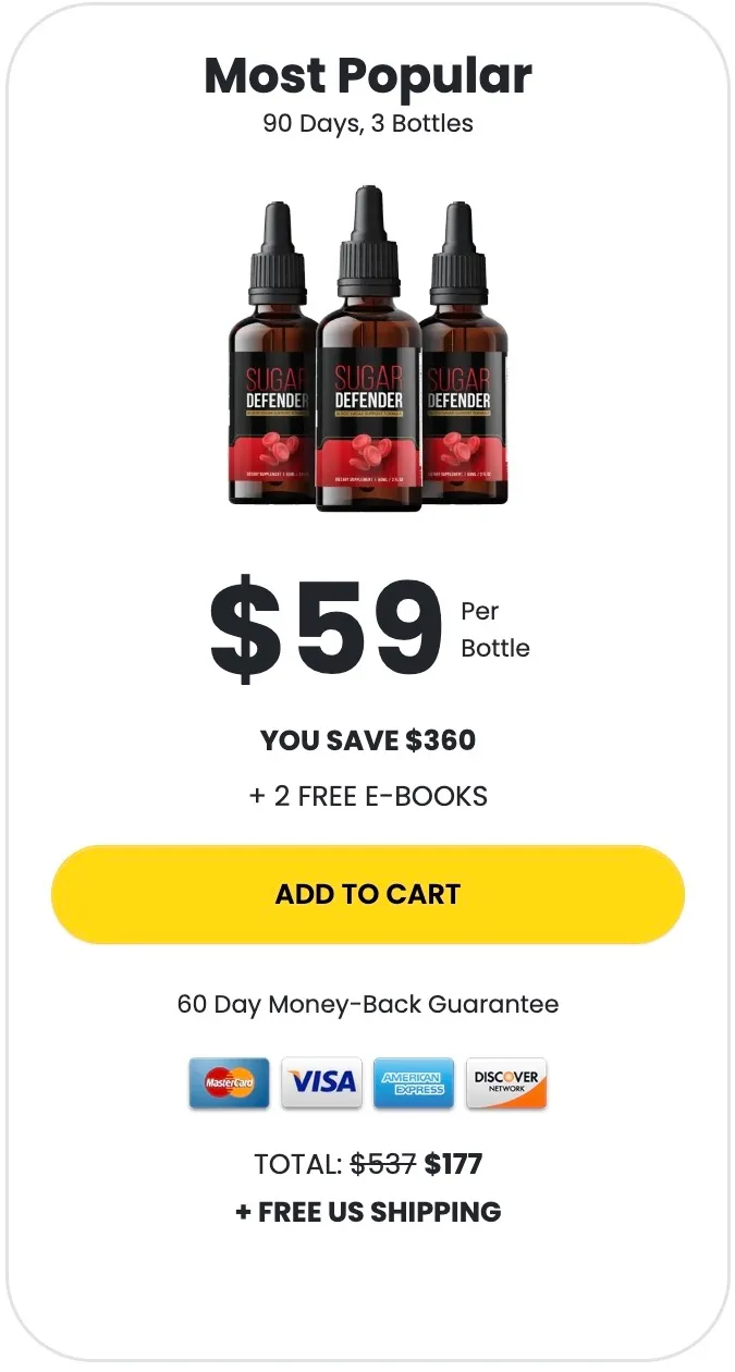 Sugar Defender popular pack at $59 ( 3 Bottle)