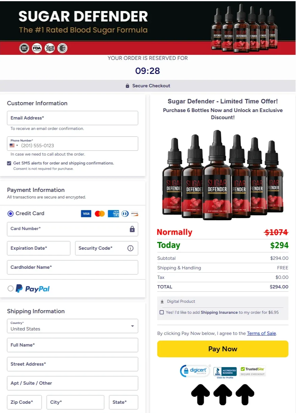 Sugar Defender payment process