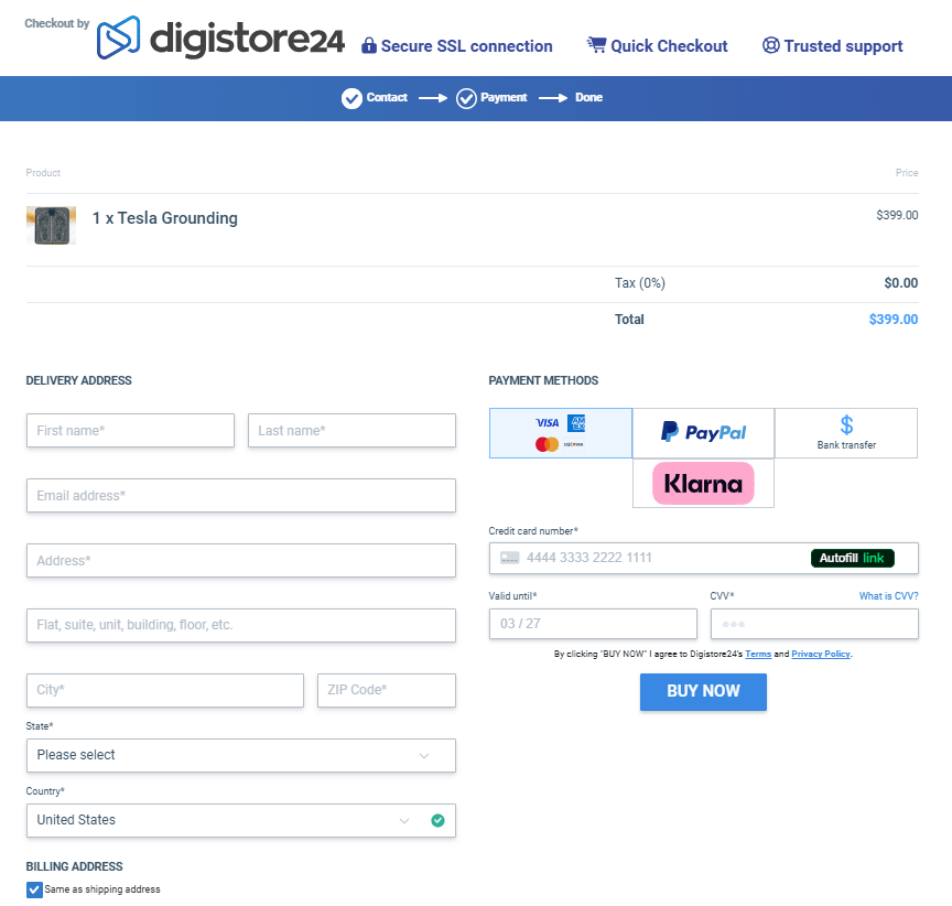 Tesla Grounding Payment process  