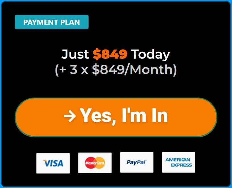 The Fast Track Formula payment plan at $849