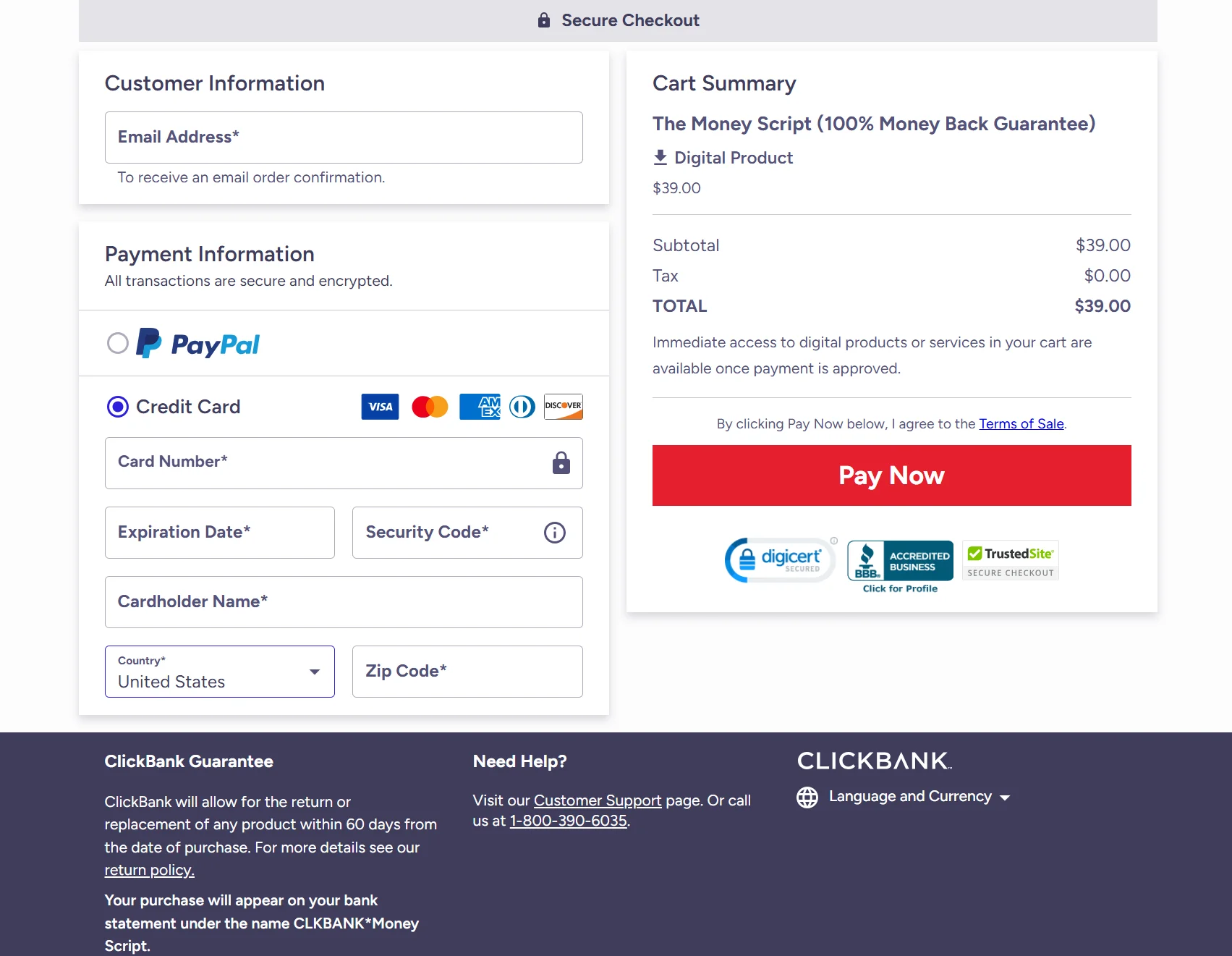 The Money Script Payment process  