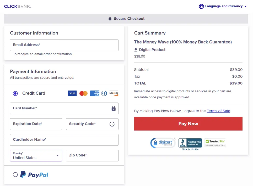 The Money Wave Payment process  