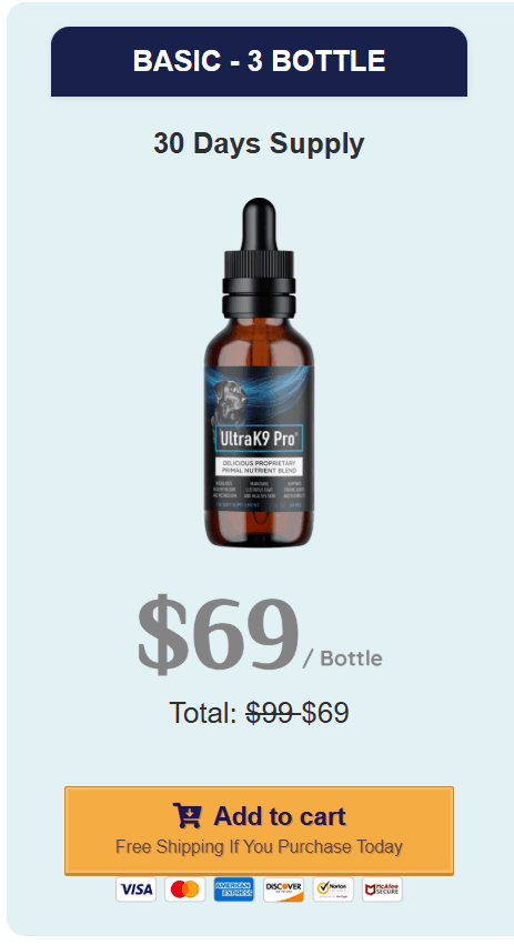 UltraK9 Pro basic pack at $69 (1 Bottle)