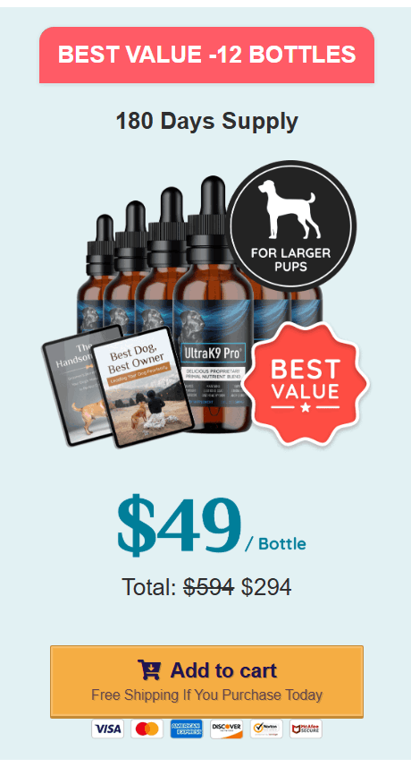 UltraK9 Pro discount pack at $49 (6 Bottle)