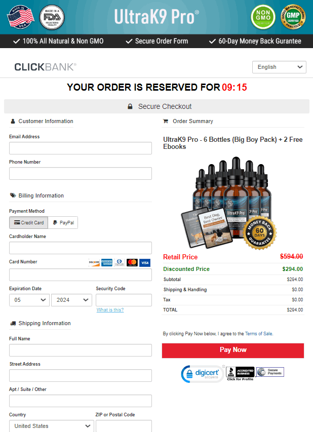 UltraK9 Pro Payment process  