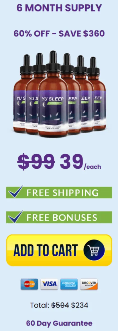 Yu Sleep discount pack at $39 (6 Bottle)